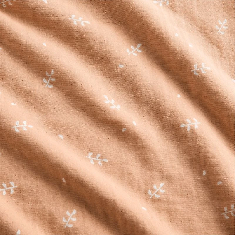 Supersoft Terracotta Leaf Print Organic Cotton Gauze Toddler Duvet Cover