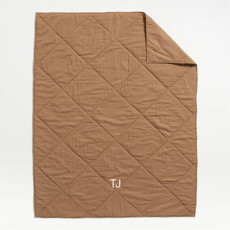 Supersoft Brulee Brown Organic Cotton Gauze Kids Twin Quilt