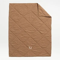 Supersoft Brulee Brown Organic Cotton Gauze Kids Twin Quilt
