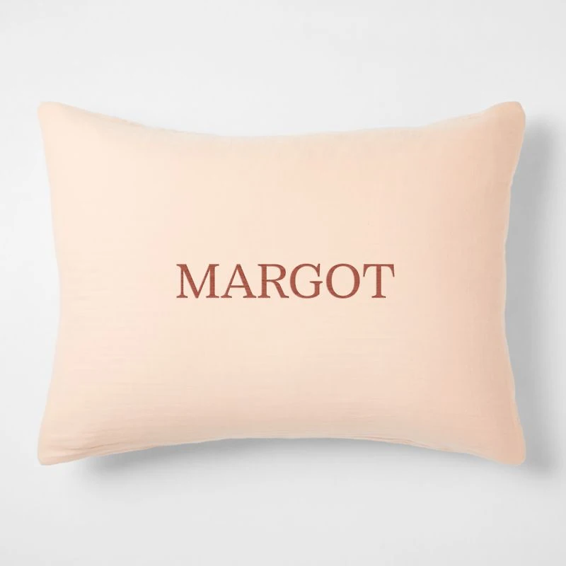 Supersoft Elegant Pink Organic Cotton Gauze Kids Pillow Sham