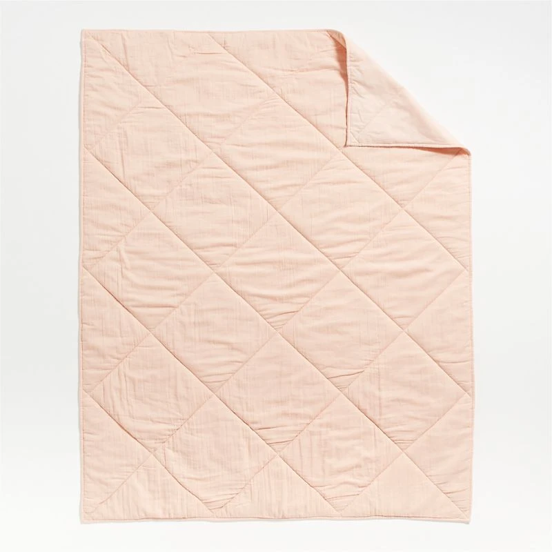 Supersoft Elegant Pink Organic Cotton Gauze Kids Twin Quilt