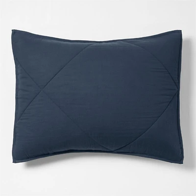 Supersoft Gauze Organic Cotton Deep Indigo Standard Quilt Bed Pillow Sham