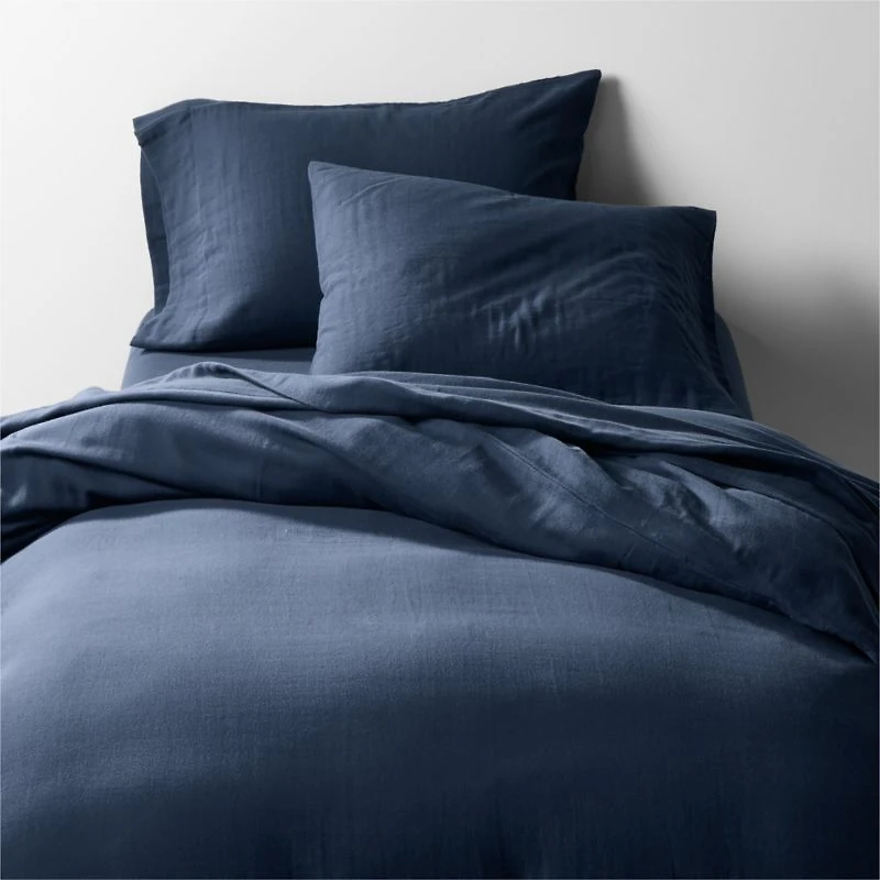 Supersoft Gauze Organic Cotton Deep Indigo Standard Bed Pillow Sham