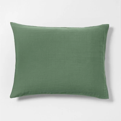 Supersoft Gauze Organic Cotton Pine Green Standard Bed Pillow Sham