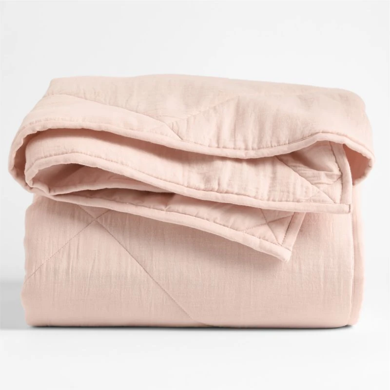 Supersoft Gauze Organic Cotton Pale Pink Twin XL Quilt