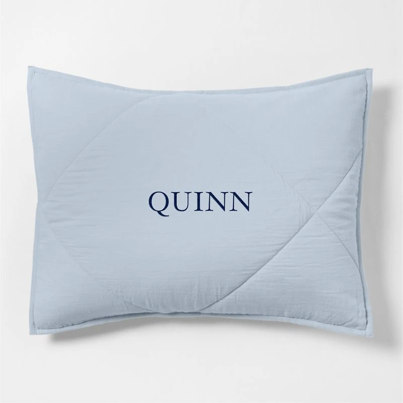 Supersoft Gauze Organic Cotton Sky Blue Standard Quilt Bed Pillow Sham