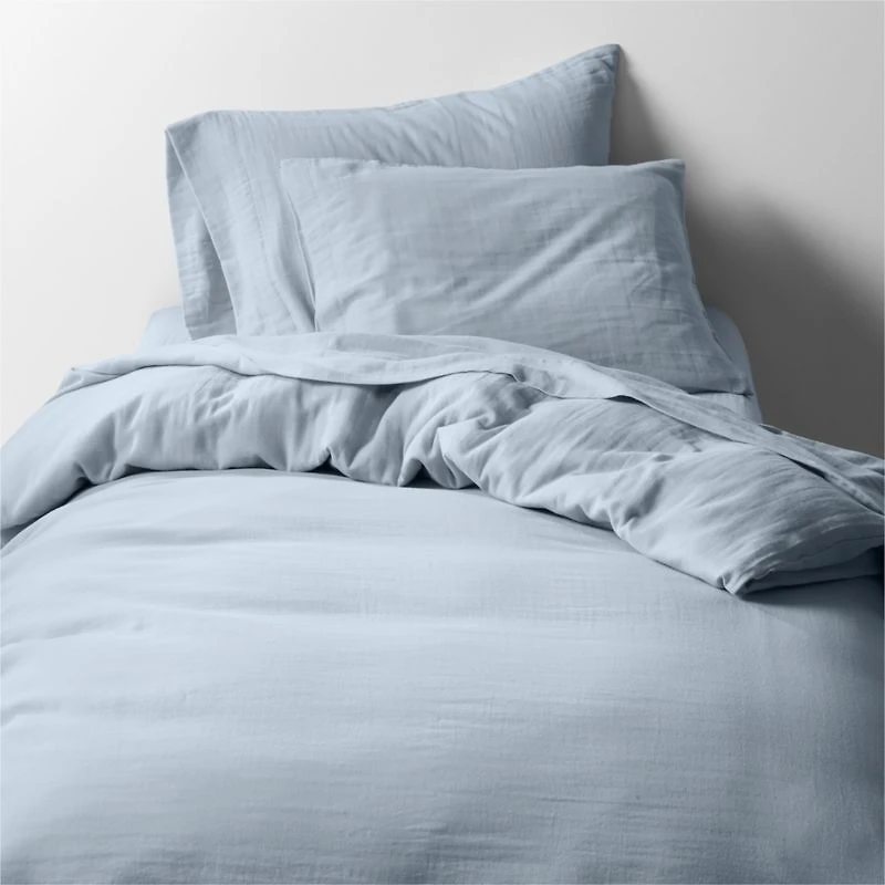 Supersoft Gauze Organic Cotton Sky Blue Standard Bed Pillow Sham