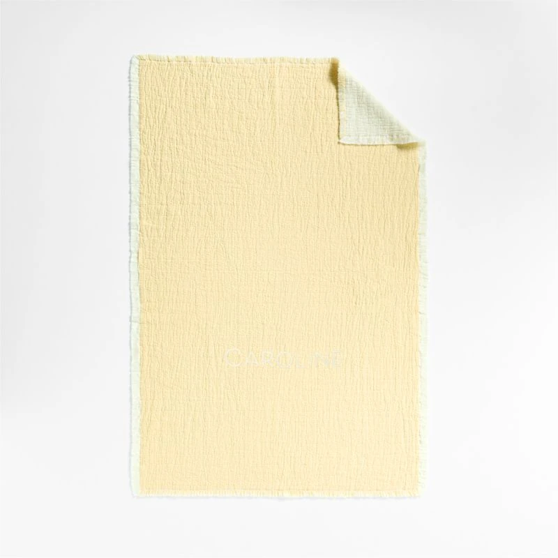 Supersoft Straw Yellow Organic Cotton Gauze Kids Throw Blanket