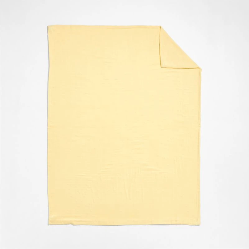 Supersoft Straw Yellow Organic Cotton Gauze Kids Full/Queen Duvet Cover