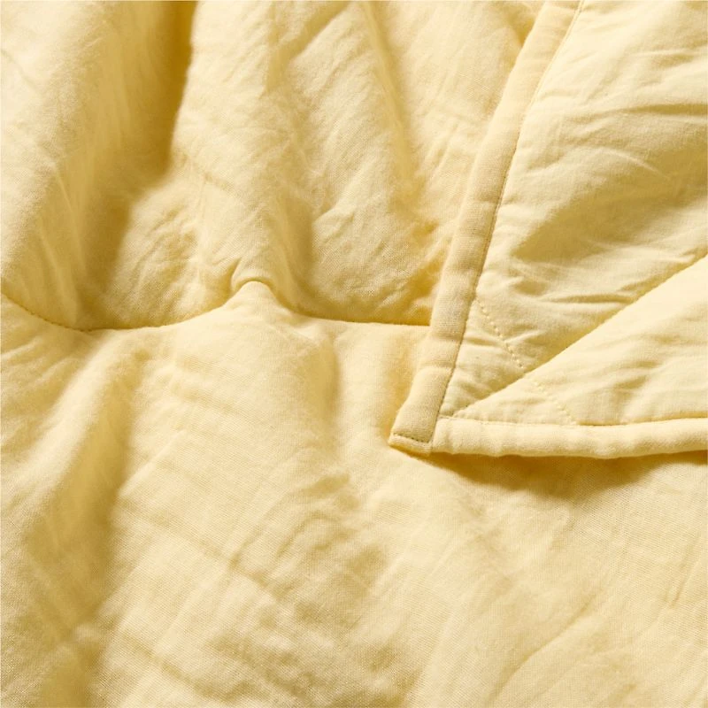 Supersoft Straw Yellow Organic Cotton Gauze Kids Twin Quilt