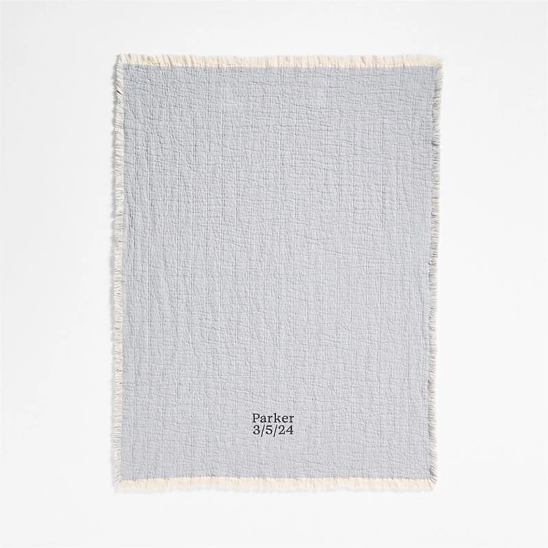 Supersoft Organic Cotton Gauze Smoke Blue Baby Stroller Blanket