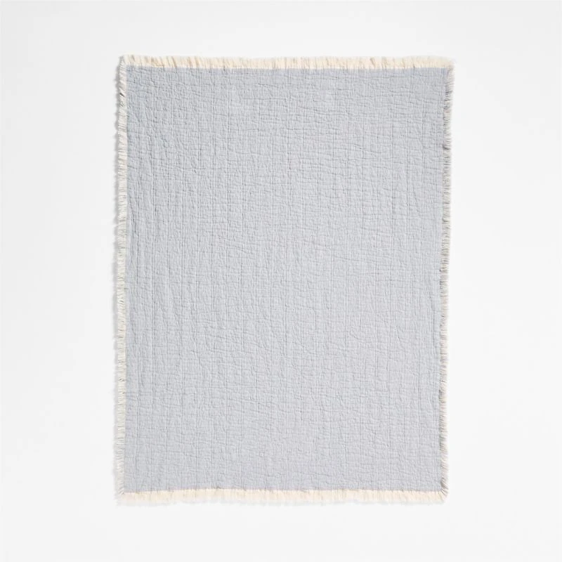 Supersoft Organic Cotton Gauze Smoke Blue Baby Stroller Blanket