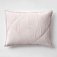 Supersoft Lilac Rose Quilted Organic Cotton Gauze Kids Pillow Sham