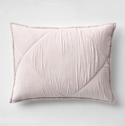 Supersoft Lilac Rose Quilted Organic Cotton Gauze Kids Pillow Sham