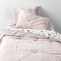 Supersoft Lilac Rose Quilted Organic Cotton Gauze Kids Pillow Sham
