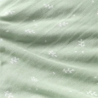 Supersoft Muted Teal Leaf Print Organic Cotton Gauze Kids Twin Duvet Cover