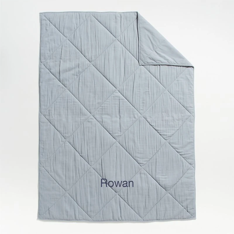 Supersoft Mist Blue Organic Cotton Gauze Kids Full/Queen Quilt