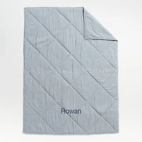 Supersoft Mist Blue Organic Cotton Gauze Kids Full/Queen Quilt