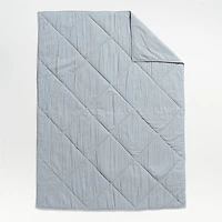 Supersoft Mist Blue Organic Cotton Gauze Kids Full/Queen Quilt