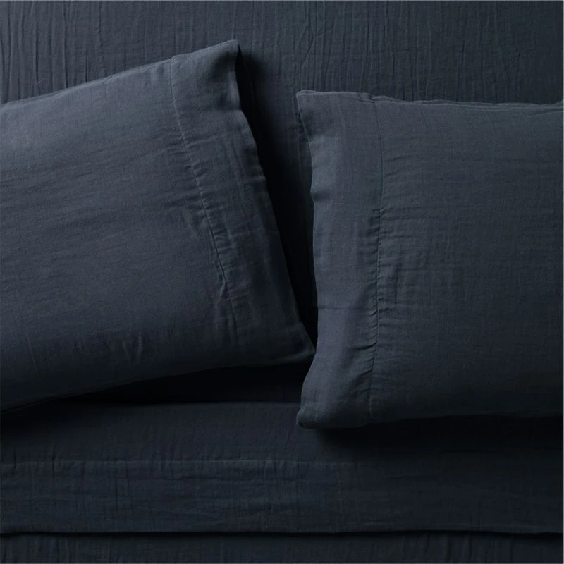 Supersoft Midnight Navy Blue Organic Cotton Gauze Kids Twin Sheet Set