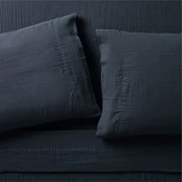 Supersoft Midnight Navy Blue Organic Cotton Gauze Kids Twin Sheet Set