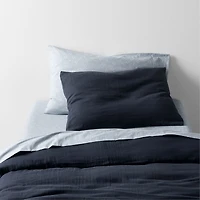 Supersoft Midnight Navy Blue Organic Cotton Gauze Kids Pillow Sham