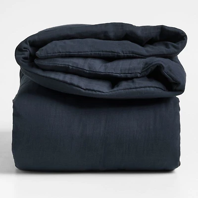 Supersoft Midnight Navy Blue Organic Cotton Gauze Kids Twin Duvet Cover