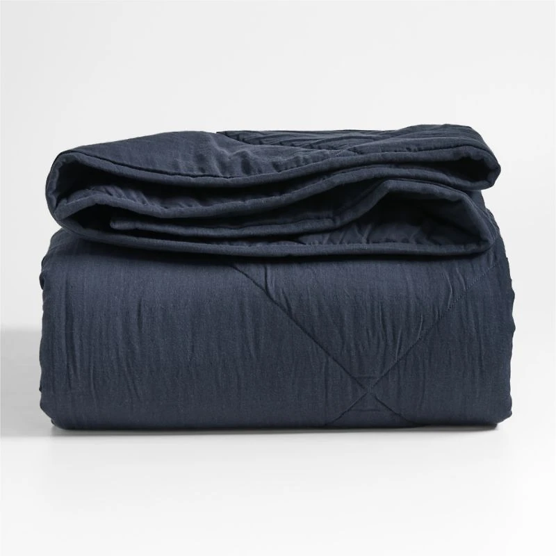 Supersoft Midnight Navy Blue Organic Cotton Gauze Kids Twin Quilt