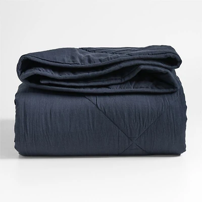Supersoft Midnight Navy Blue Organic Cotton Gauze Kids Twin Quilt