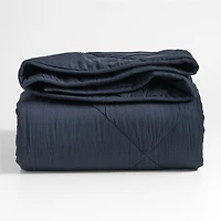 Supersoft Midnight Navy Blue Organic Cotton Gauze Kids Twin Quilt