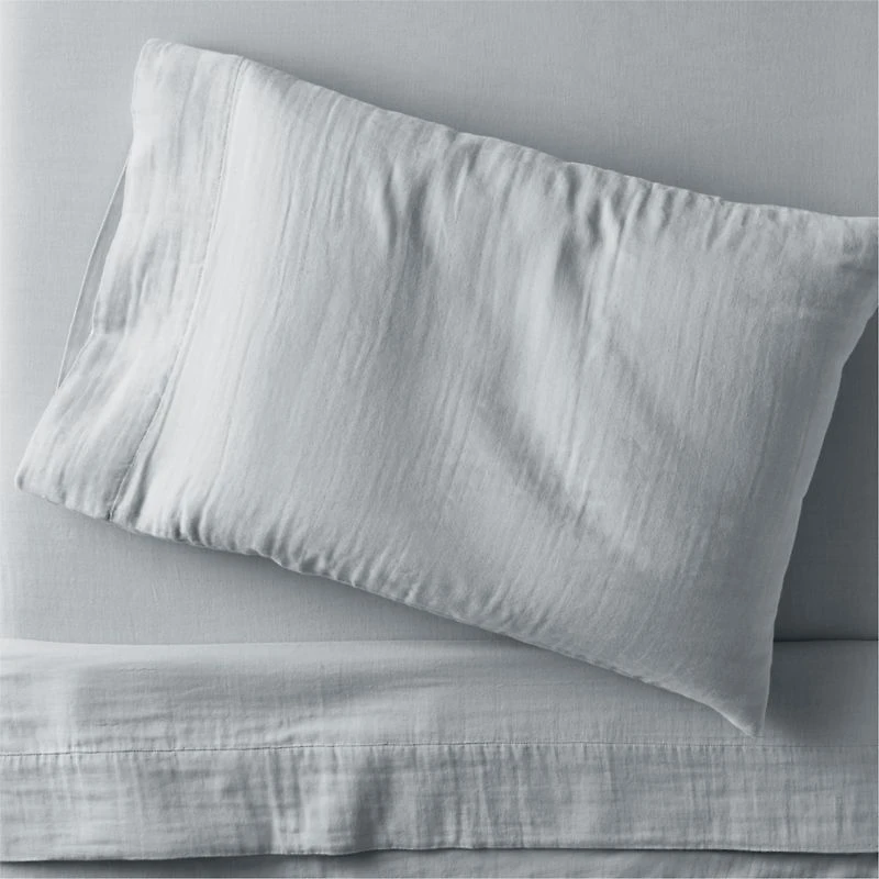 Supersoft Mist Blue Organic Cotton Gauze Kids Twin Sheet Set
