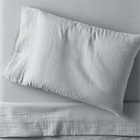 Supersoft Mist Blue Organic Cotton Gauze Kids Twin Sheet Set