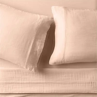 Supersoft Elegant Pink Gauze Organic Cotton Kids Twin Sheet Set