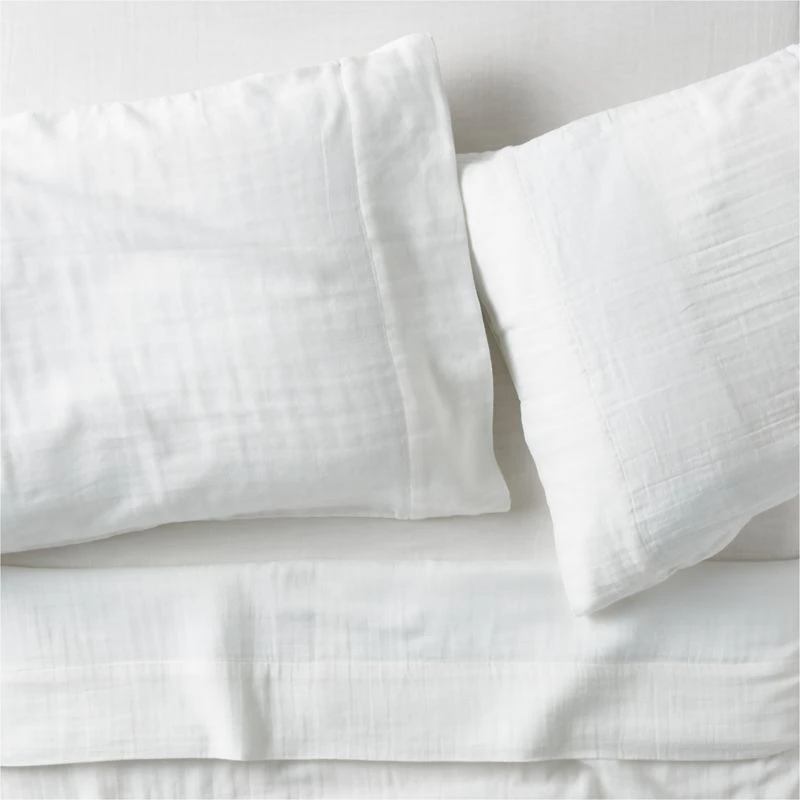 Supersoft Pampas Ivory Gauze Organic Cotton Kids Queen Sheet Set