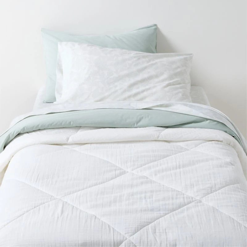 Supersoft Pampas Ivory Organic Cotton Gauze Kids Twin Quilt