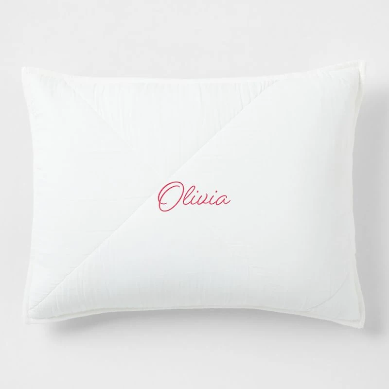 Supersoft Pampas Ivory Organic Cotton Gauze Kids Quilted Pillow Sham