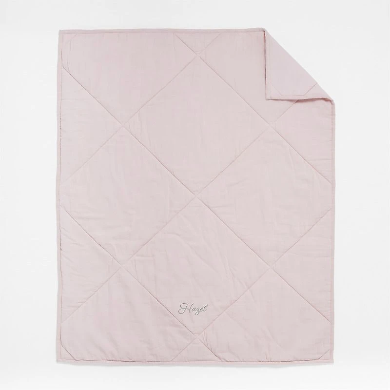 Supersoft Lilac Rose Organic Cotton Gauze Baby Crib Quilt