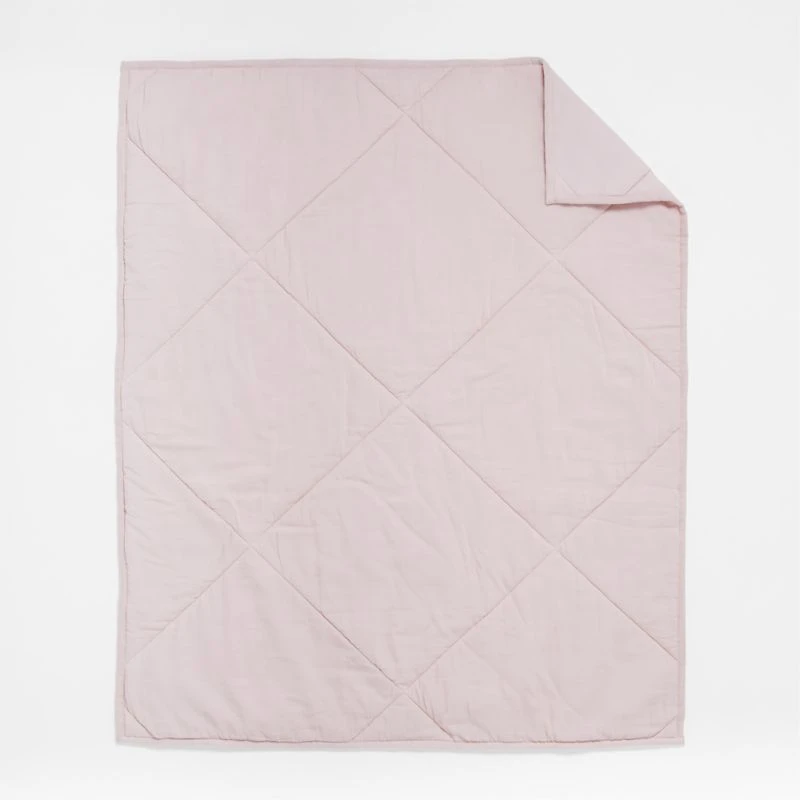 Supersoft Lilac Rose Organic Cotton Gauze Baby Crib Quilt