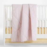Supersoft Lilac Rose Organic Cotton Gauze Baby Crib Quilt