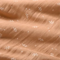 Supersoft Terracotta Leaf Print Organic Cotton Gauze Kids Twin Duvet Cover