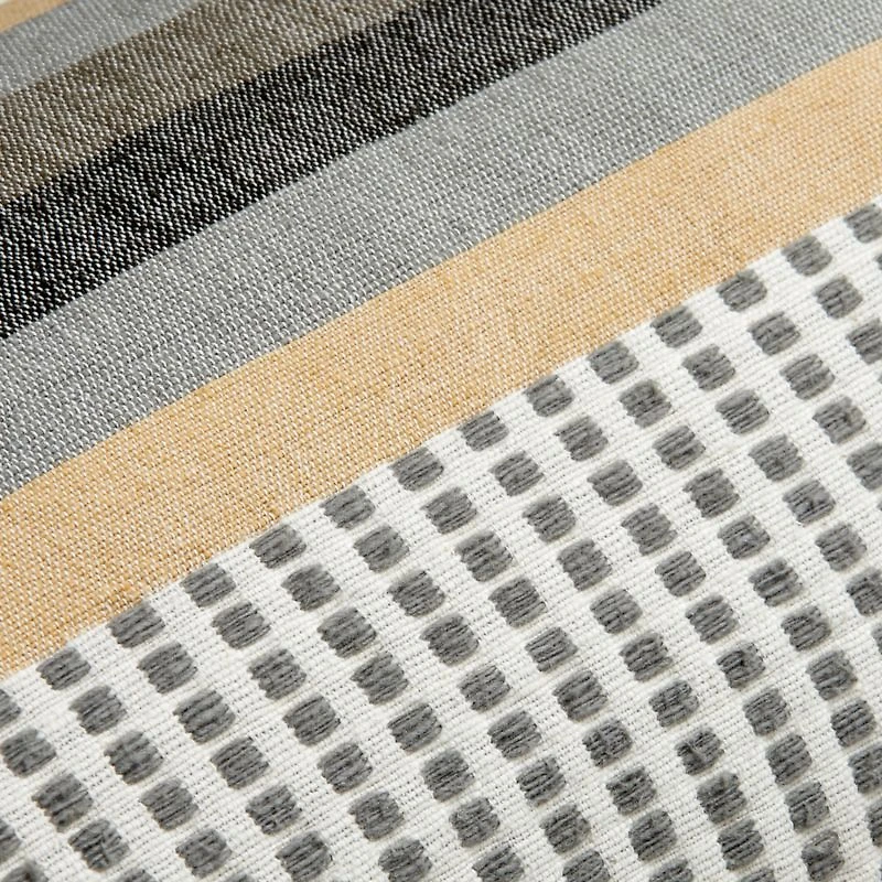 Bolé Road Suri Ethiopian Cotton 36"x16" Sable Beige and Black Lumbar Throw Pillow with Microfiber Insert
