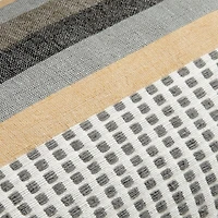 Bolé Road Suri Ethiopian Cotton 36"x16" Sable Beige and Black Lumbar Throw Pillow with Microfiber Insert