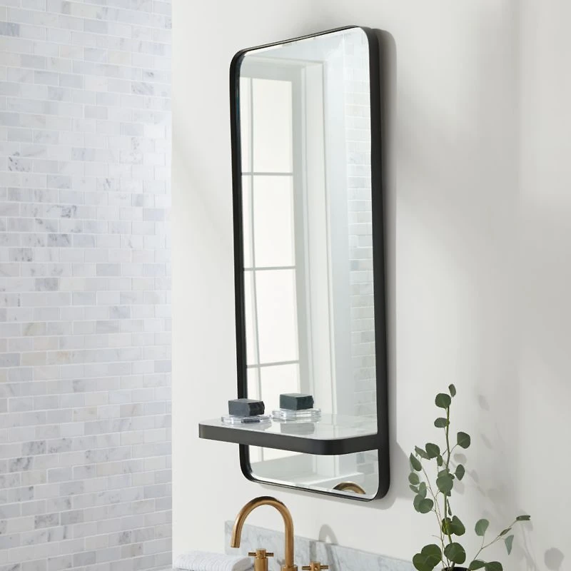 Sutton Gunmetal Mirror with Shelf