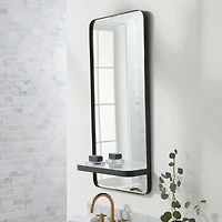 Sutton Gunmetal Mirror with Shelf