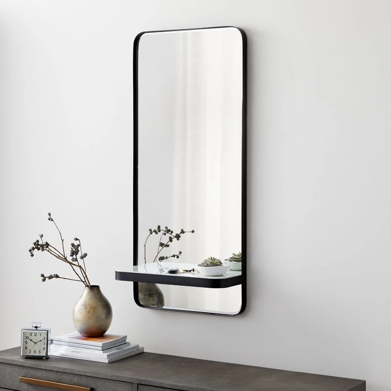 Sutton Gunmetal Mirror with Shelf