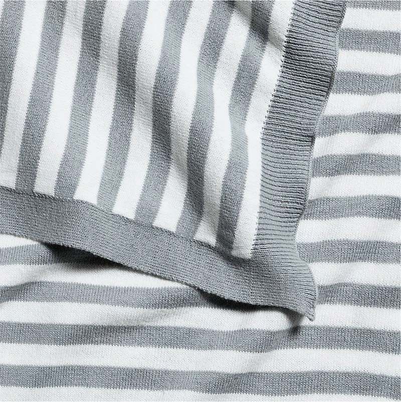 Sweater Stripe Organic Cotton Knit Baby Stroller Blanket