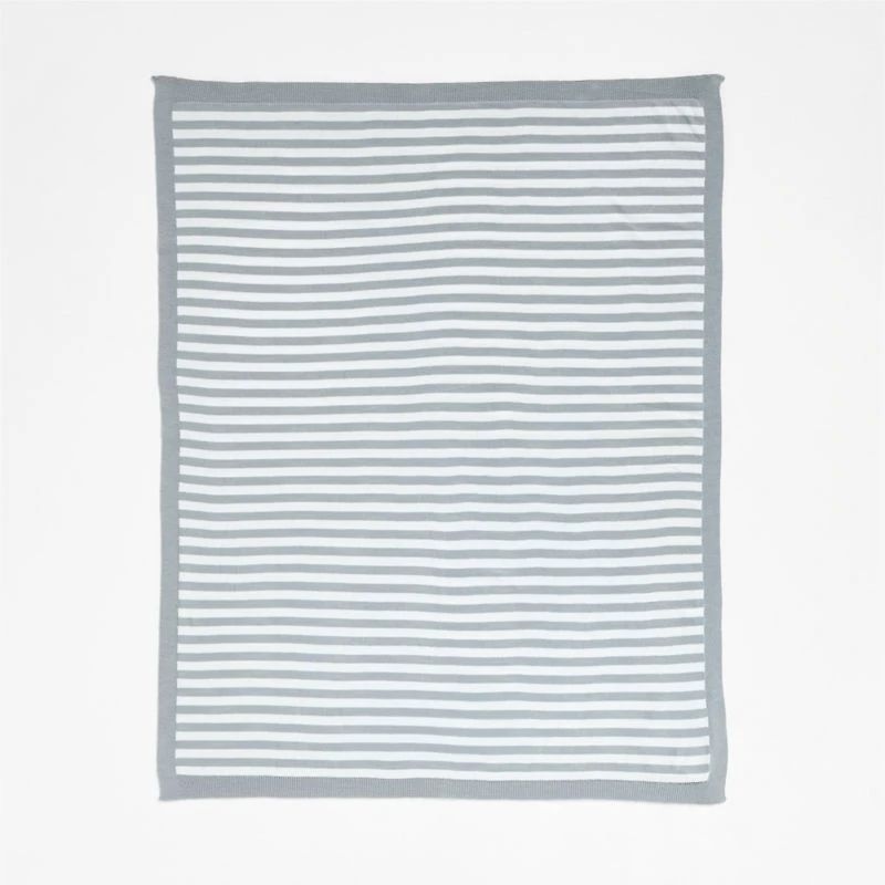 Sweater Stripe Organic Cotton Knit Baby Stroller Blanket