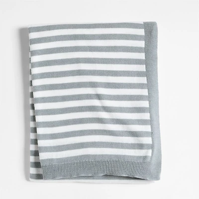 Sweater Stripe Organic Cotton Knit Baby Stroller Blanket
