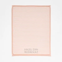 Sweater Stripe Pink Organic Cotton Knit Baby Stroller Blanket