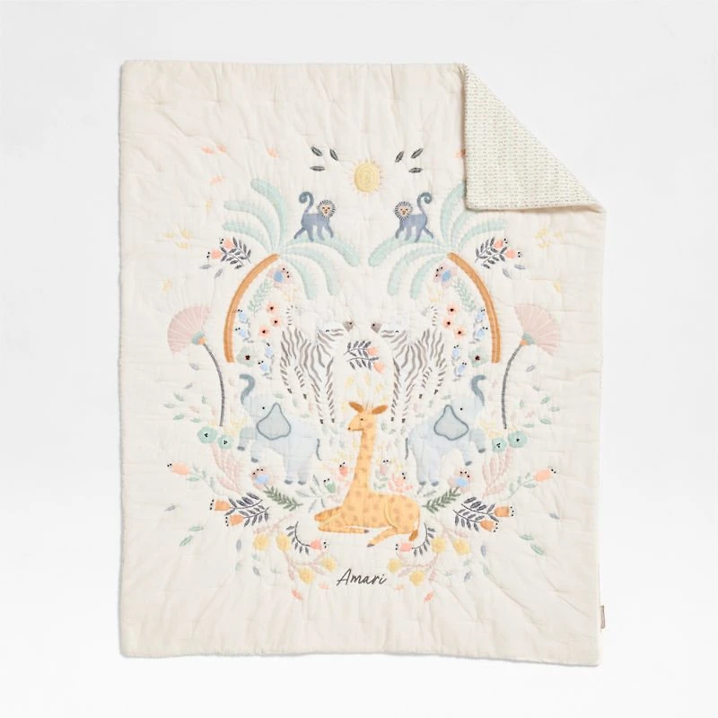 Sweet Savannah Organic Cotton Baby Crib Quilt